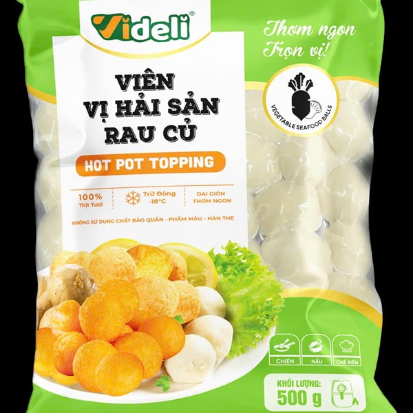 Viên vị hải sản rau củ videli 500g( 80 viên)